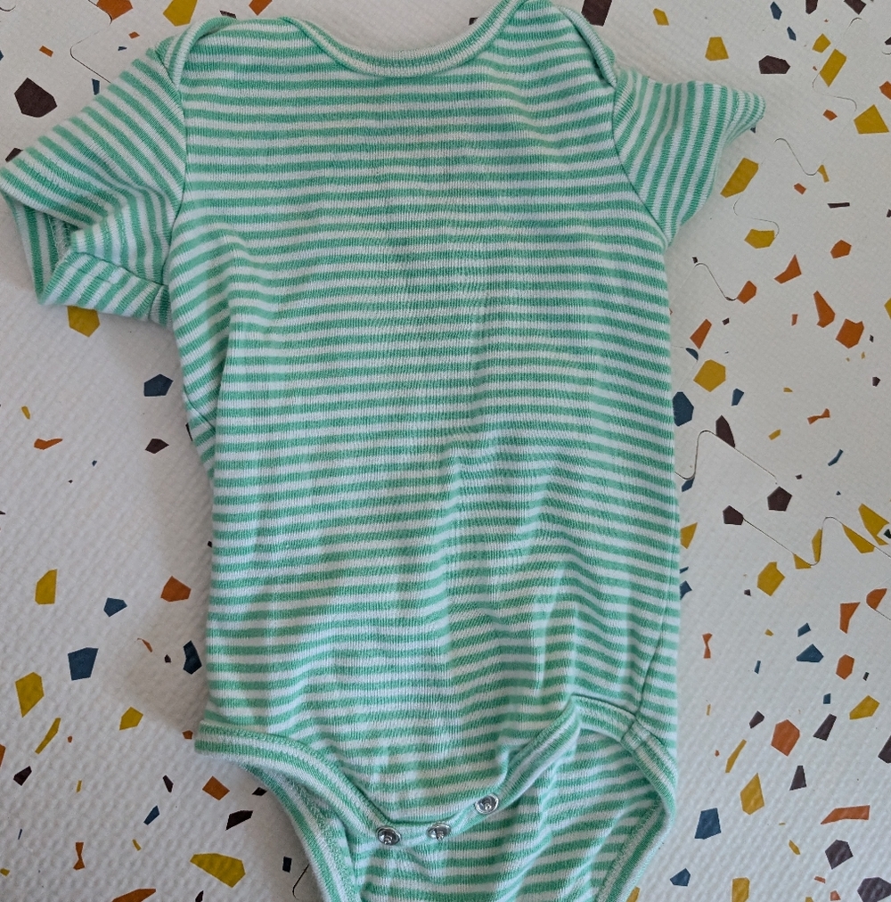 Primary Striped Green  Bodysuit 0-3 month